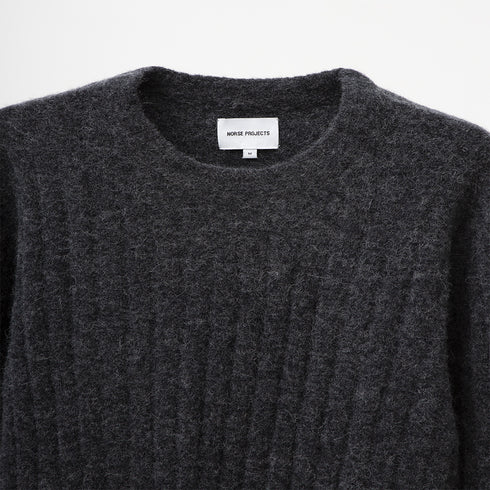 Norse Projects Sigfred Rib Alpaca Merino Charcoal Melange N45-05371034 Degli Uberti